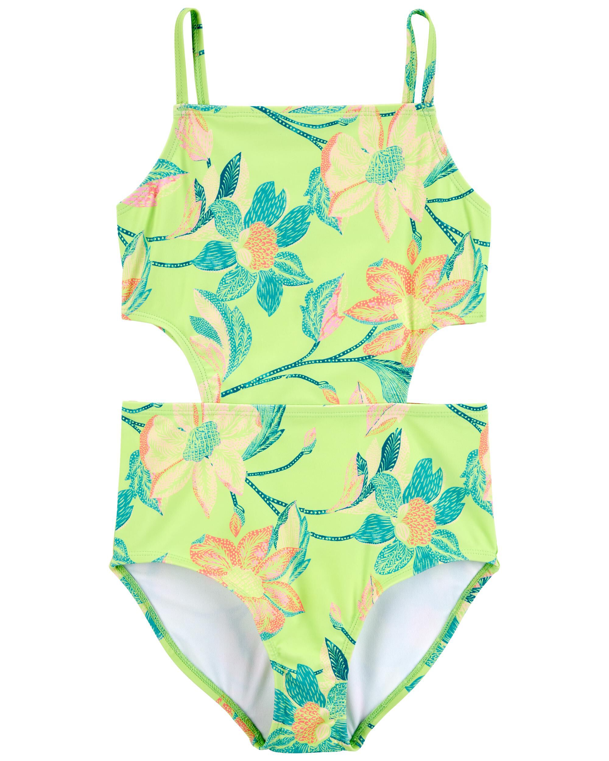 OshKosh Navy Heart Print Ruffle One-Piece Swimsuit Toddler Girls 2T,3T,4T 