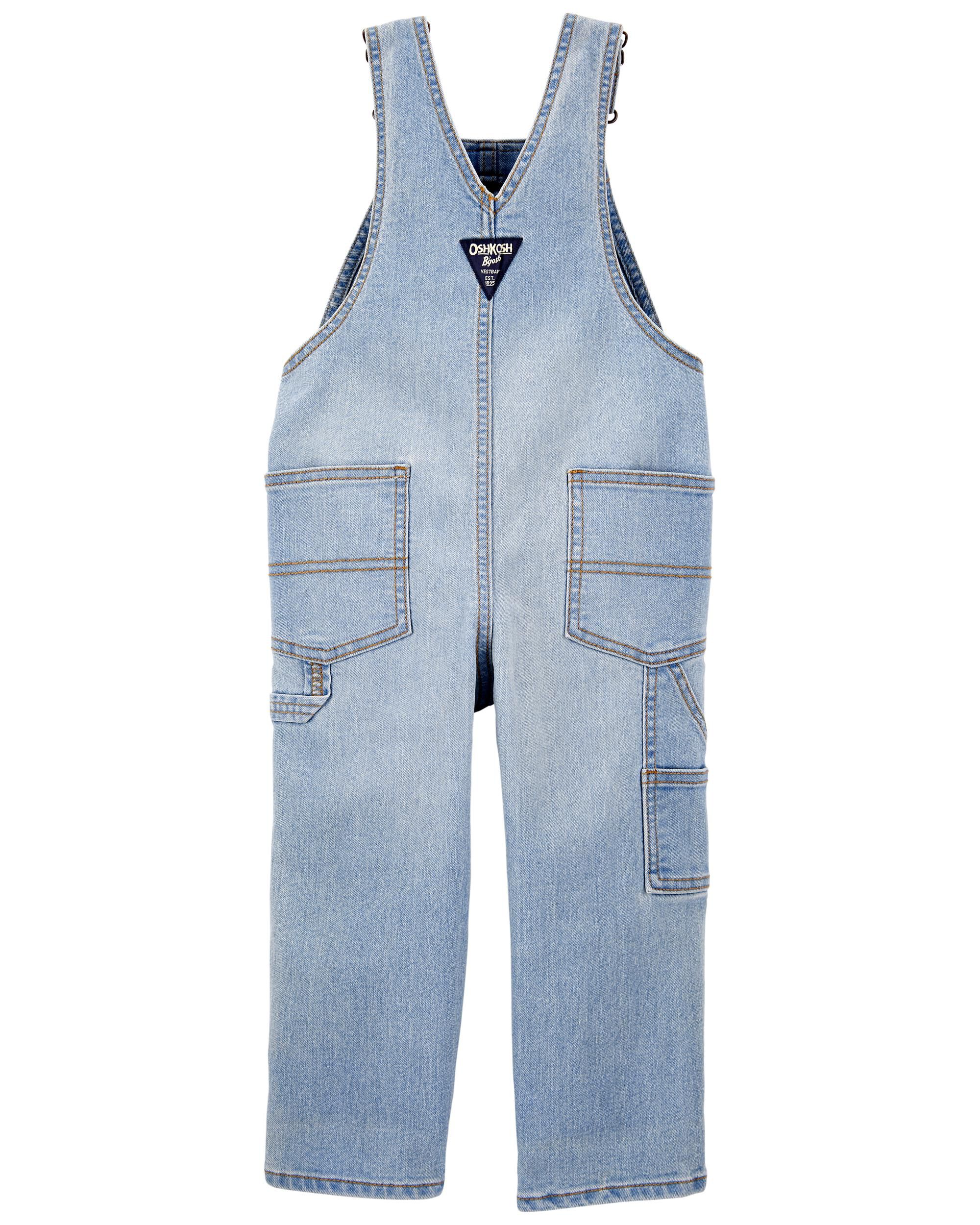 Blue Size 3-24 Months Ivory Oshkosh Bgosh Baby Boys Hickory Striped Soft Denim Knit Shortalls with Adjustable Straps