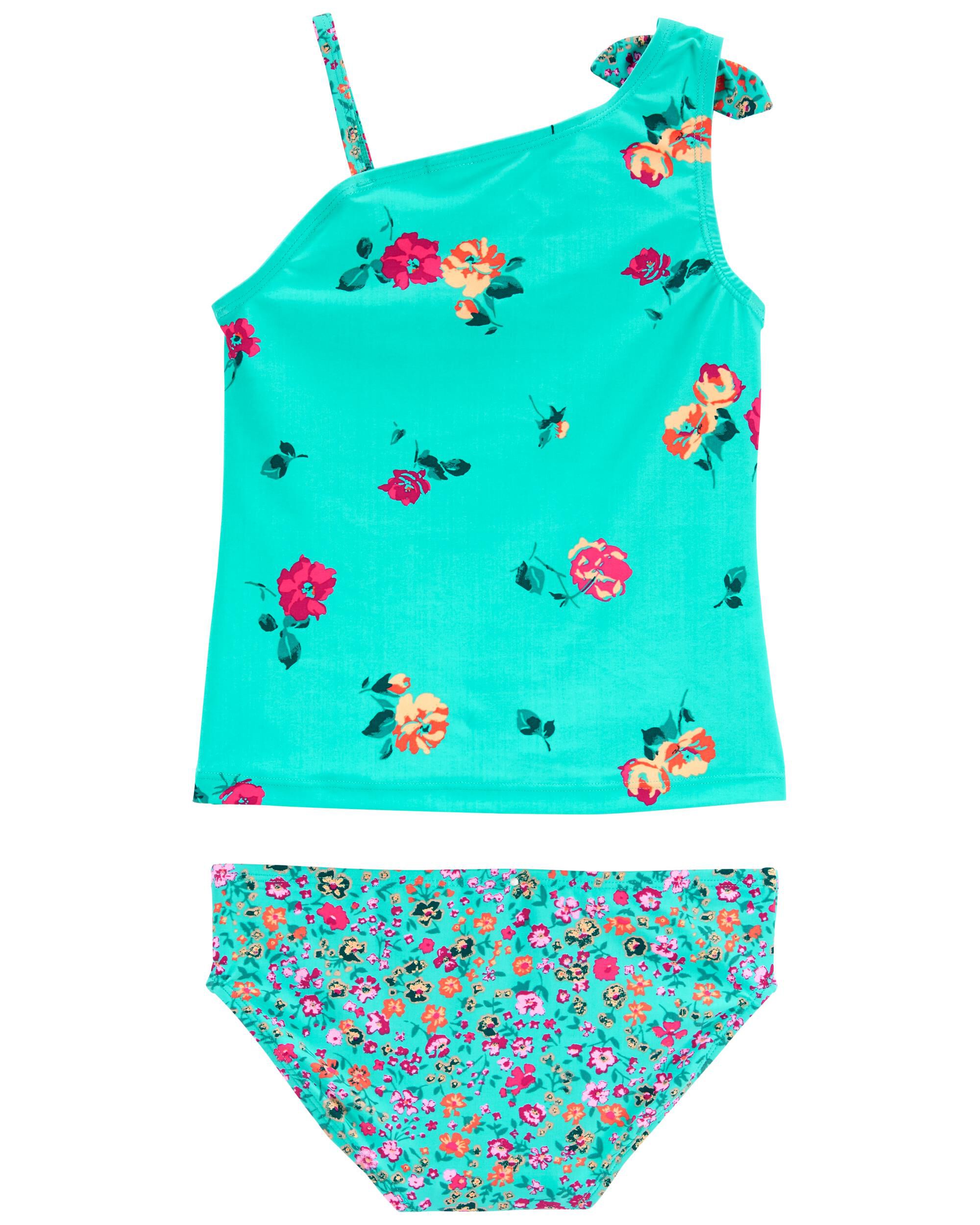 Osh Kosh Girls Large Flower Tankini Swimsuit Set 