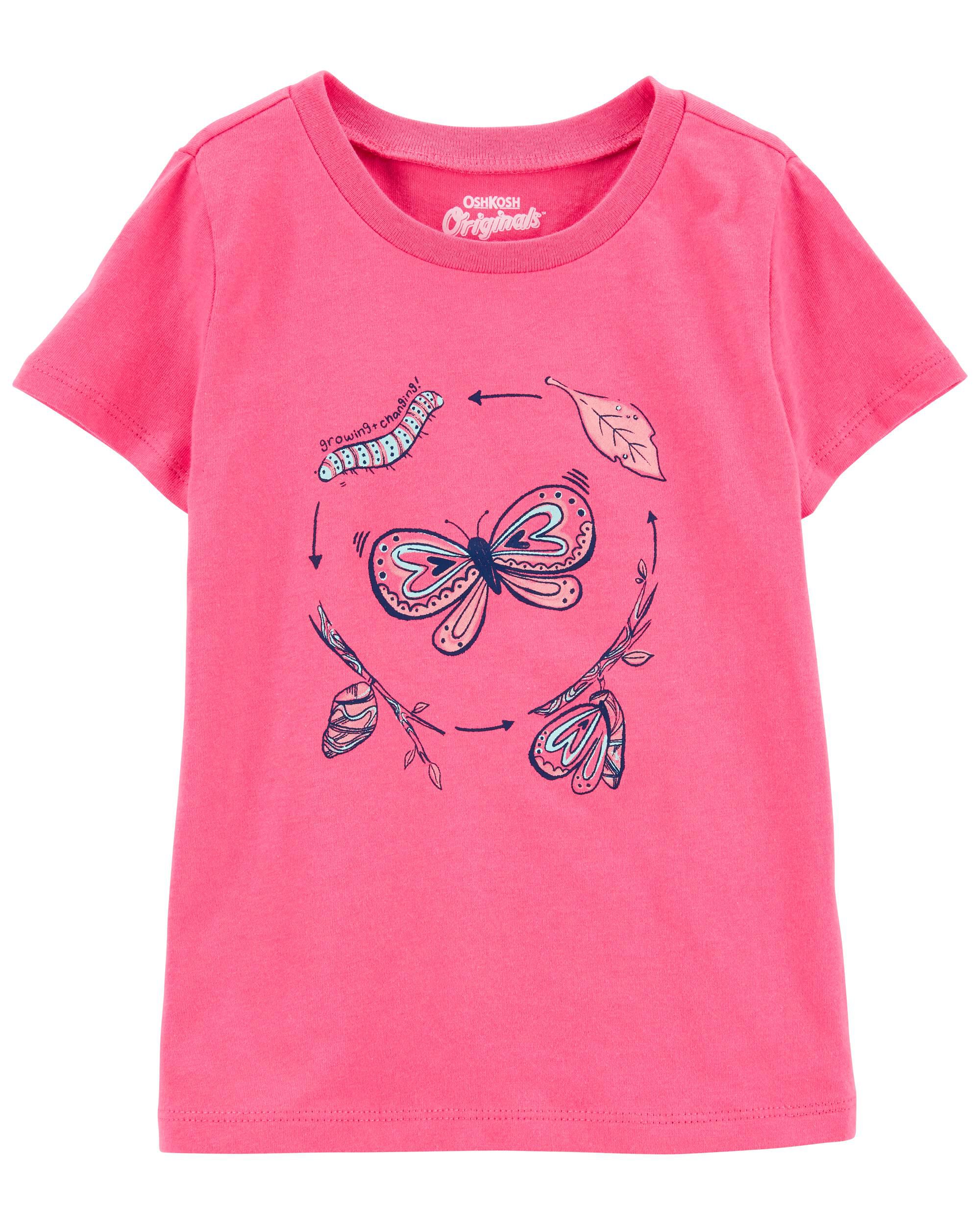 4T Genuine Kids By OshKosh Girls Aqua Flutter Tee & Pink Floral Pant Set 