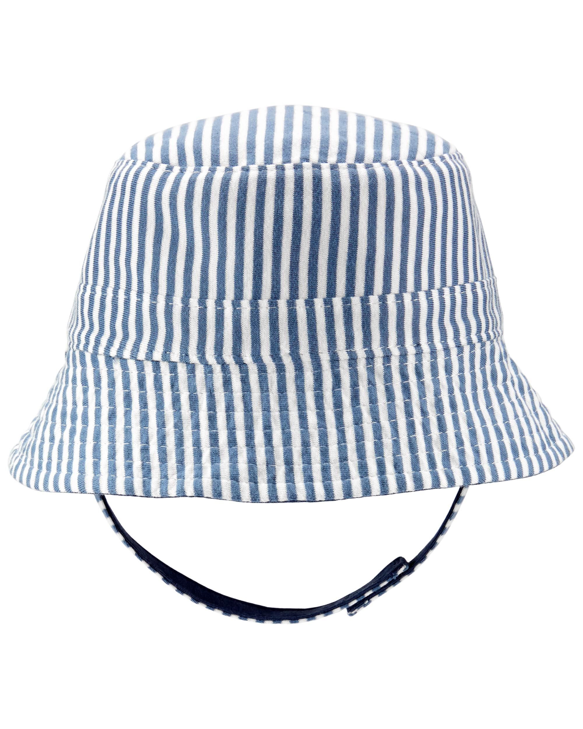 Carter's Baby Infant CHAMBRAY Bucket SUN Hat 12-24 mo UPF 50 NEW WIDE BRIM 