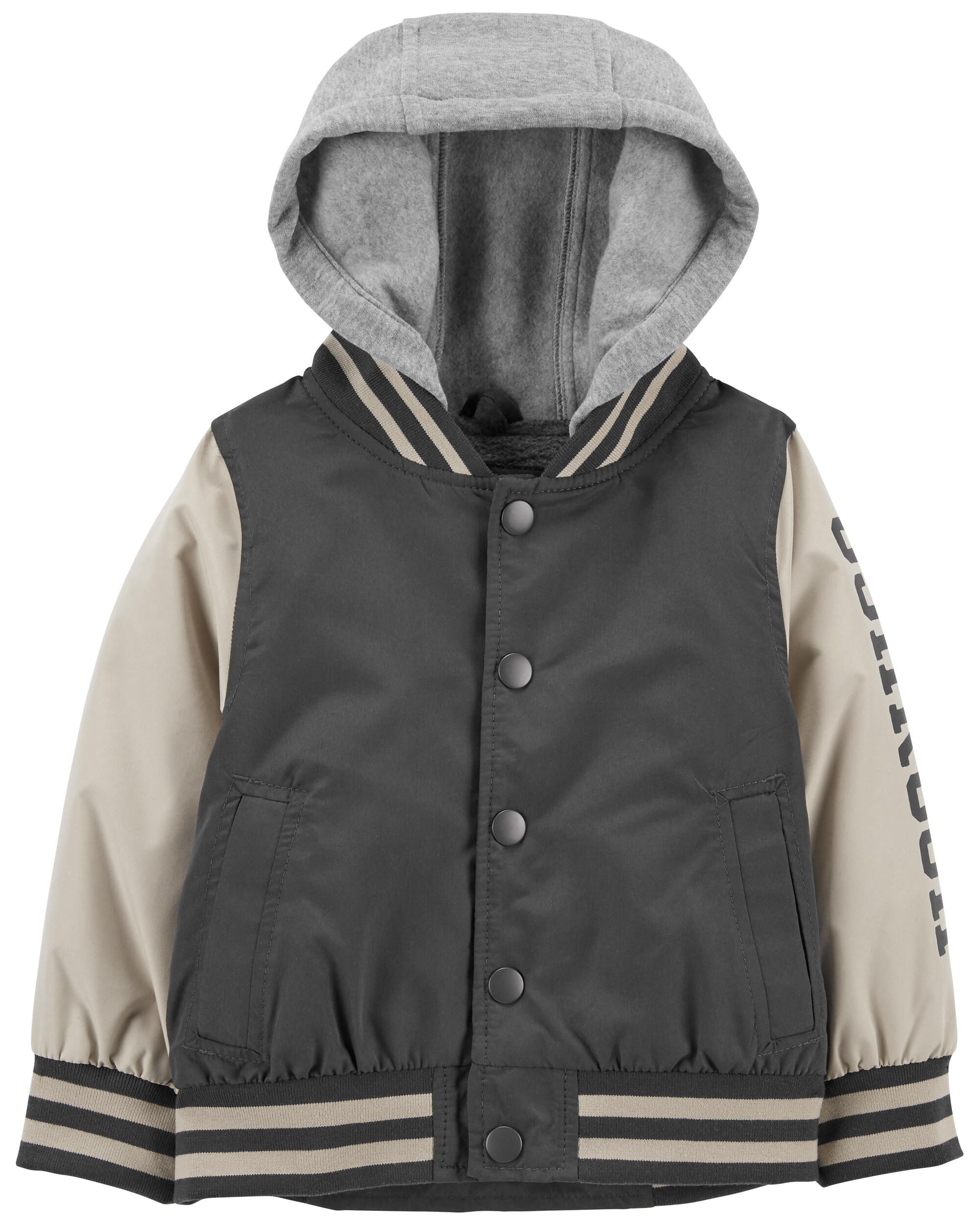 Osh Kosh B'gosh Infant Boys Grey Fleece Lined Jacket Size 12M 18M 24M 