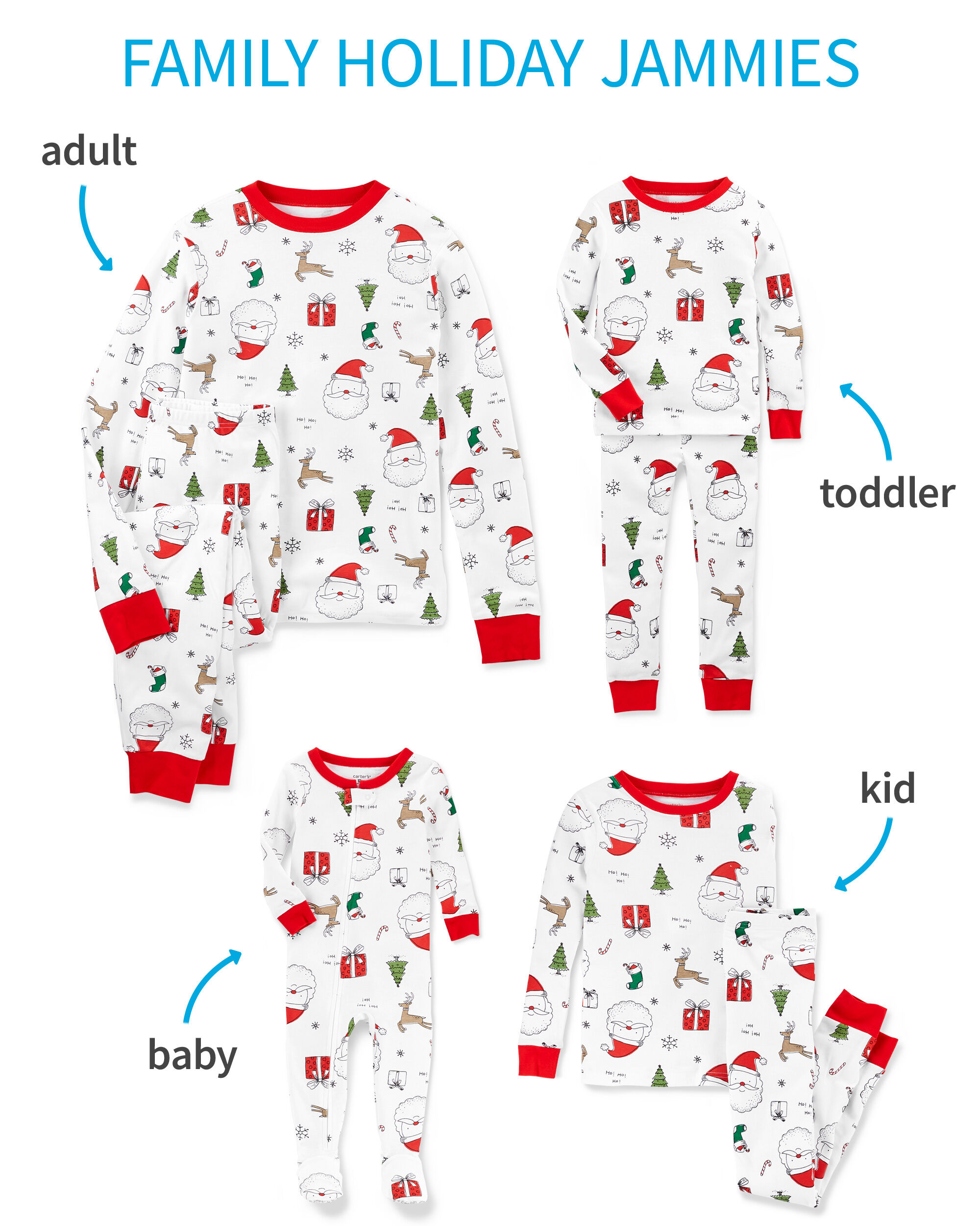 62-104 NEU Schlafanzug Weihnachten rot weiß Santa's Helper Carters Pyjama Gr 