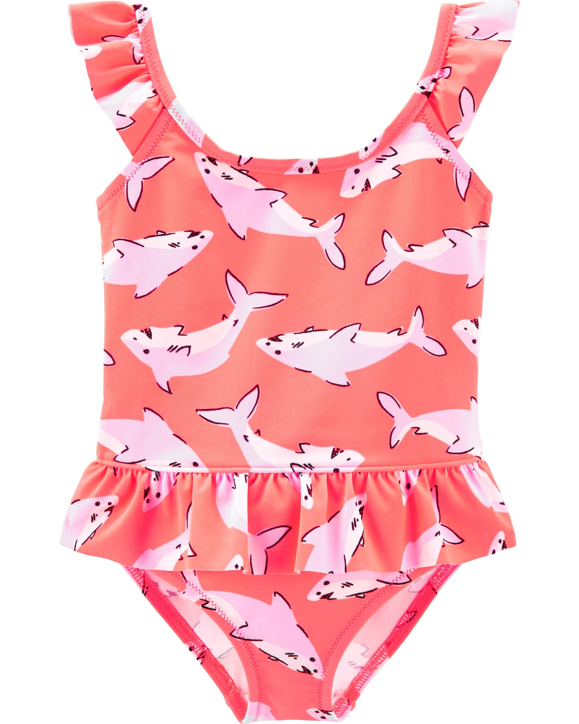 eKooBee Newborn Infant Baby Girls Swimwear One Piece Polka Dot Navy Pink